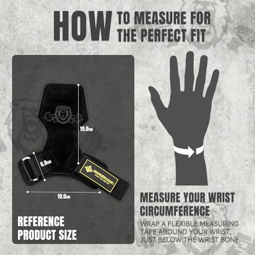 M MANUEKLEAR MANUEKLEAR Gym Straps, Double Leather Lifting Straps for Men Deadlift with Cushion Wrist Loop, Gym Lifting Wrist Wraps for Weightlifting - Image 5