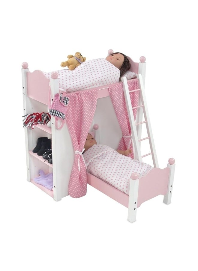 Emily Rose - Emily Rose 18" Doll Loft Bunk Bed, Doll Beds for 18 Inch Dolls, Baby Doll Bunkbed with Storage Shelves, Bedding & Ladder, Mini Furniture Doll Storage Organizer Shelf Dolls, Fits Most 14-19" Dolls - Image 1