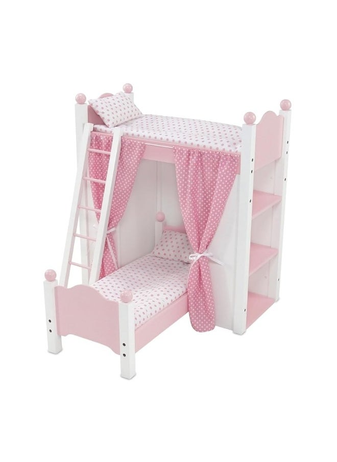 Emily Rose - Emily Rose 18" Doll Loft Bunk Bed, Doll Beds for 18 Inch Dolls, Baby Doll Bunkbed with Storage Shelves, Bedding & Ladder, Mini Furniture Doll Storage Organizer Shelf Dolls, Fits Most 14-19" Dolls - Image 1