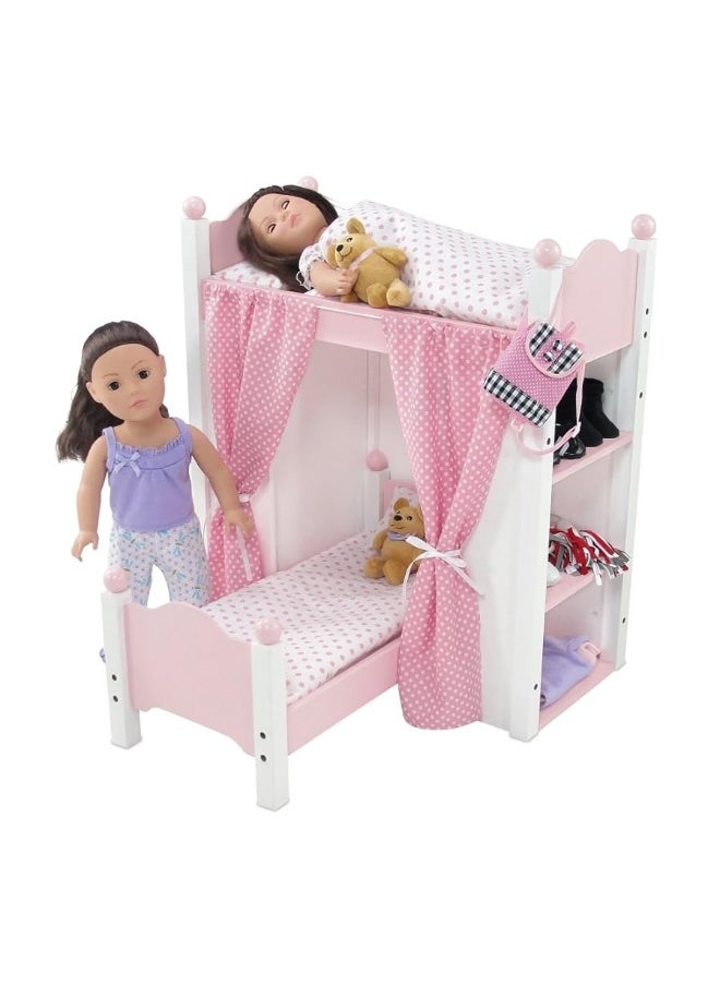 Emily Rose - Emily Rose 18" Doll Loft Bunk Bed, Doll Beds for 18 Inch Dolls, Baby Doll Bunkbed with Storage Shelves, Bedding & Ladder, Mini Furniture Doll Storage Organizer Shelf Dolls, Fits Most 14-19" Dolls - Image 1