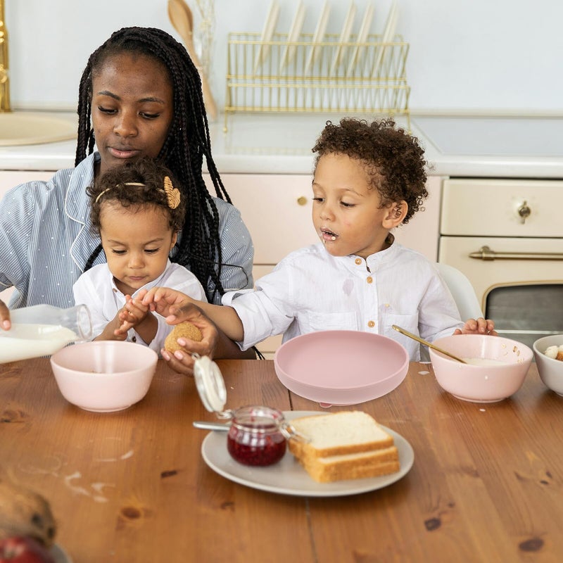 Soft Silicone Suction Plate Non Slip Food Tray with Raised Edges Easy to Clean - Image 5