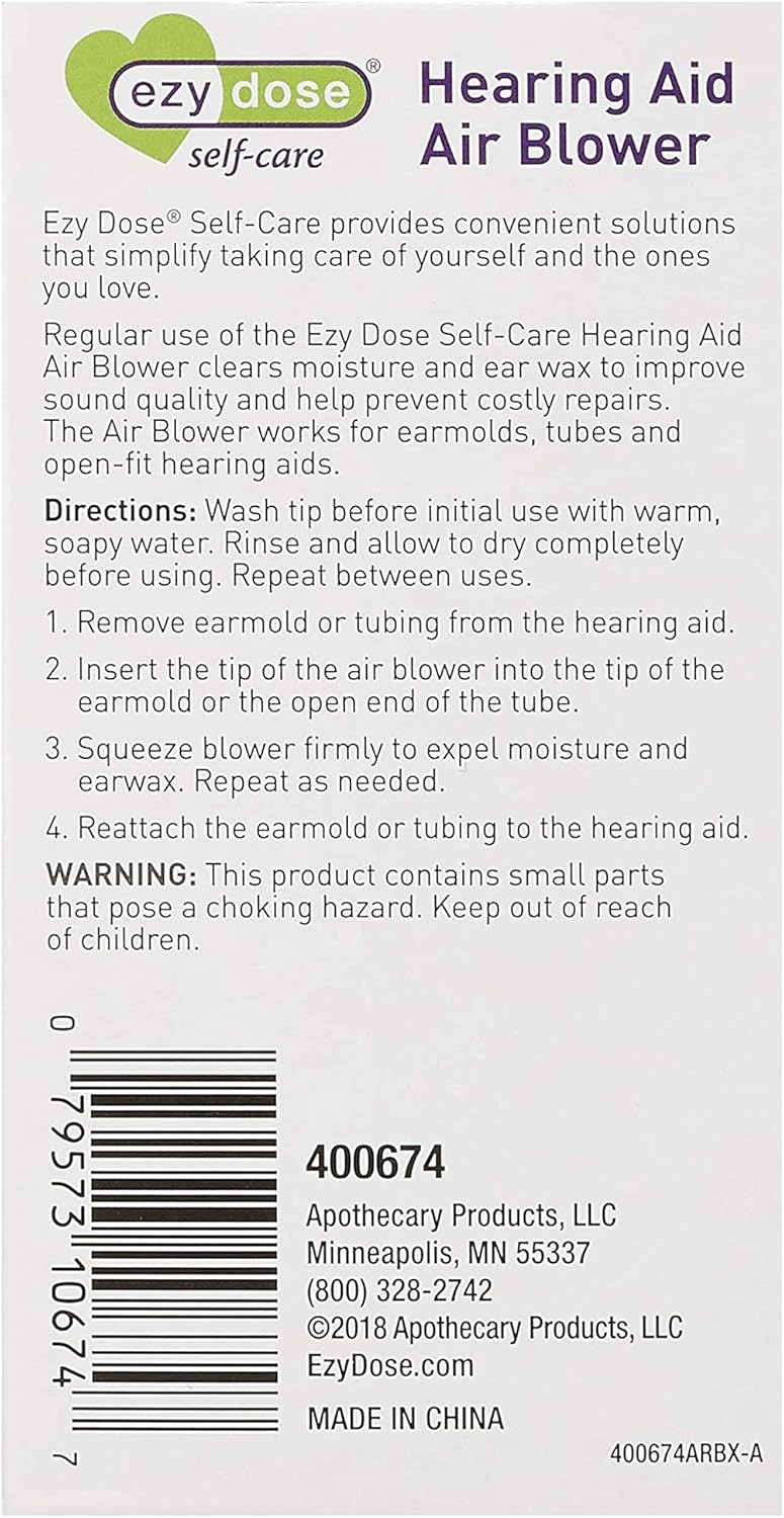 EZY DOSE Hearing Aid Blower, Clears Moisture & Ear Wax, Helps Improve Sound Quality, Help Prevent Hearing Aid Repairs, Easy to Use and Convenient for Travel, Blue, BPA Free - Image 3