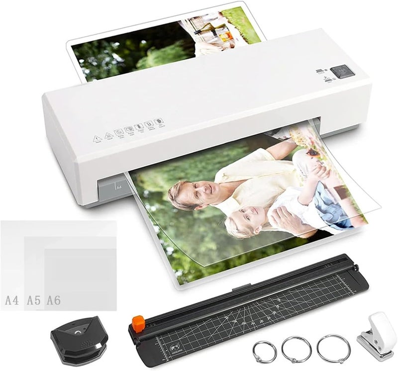 LINJIE Laminator, A4A5A6 Size Cold And Hot Laminating Machine, With Paper Cutter Corner Rounder, Suitable For Personal Laminators In Home、Office、And School Applications - Image 1