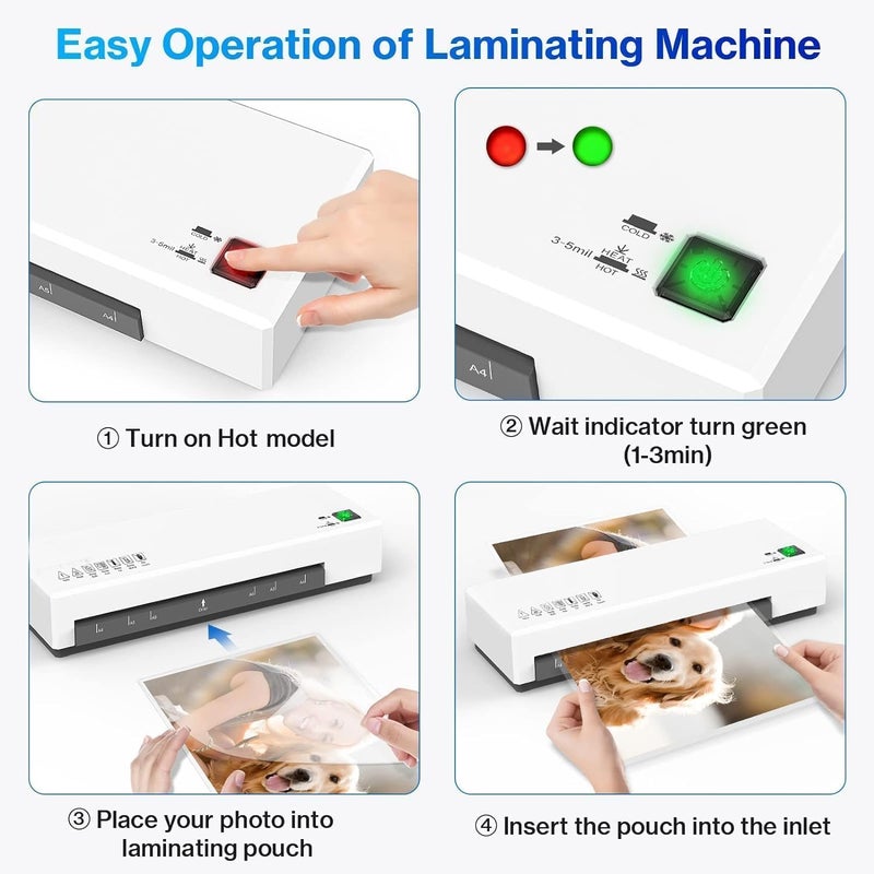 LINJIE Laminator, A4A5A6 Size Cold And Hot Laminating Machine, With Paper Cutter Corner Rounder, Suitable For Personal Laminators In Home、Office、And School Applications - Image 3