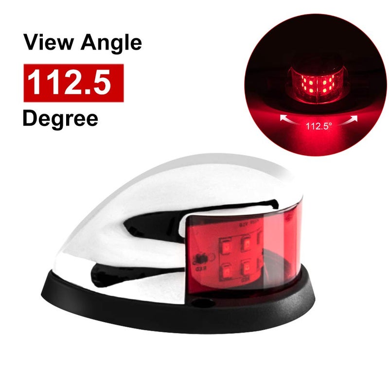 Sebnux LED Boat Navigation Light Red and Green LED Marine Navigation Light Boat Bow Light for Pontoon and Small Boat (Silver) - Image 2