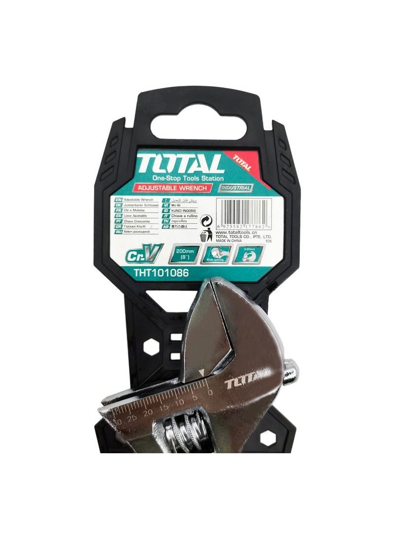 TOTAL THT101086 Chrome vanadium With Better Rubber Grip Adjustable Wrench 200mm 8 Single Sided Adjustable Wrench  - Image 2