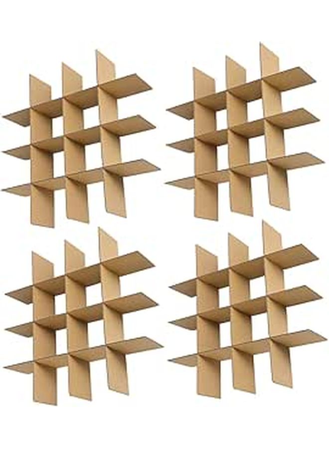 Corrugated Cardboard Dividers 335x335x80mm 24 Pcs 16 Compartments for Glassware Plates Packaging - Image 1