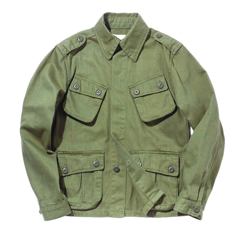 2022 Retro Washed Work Jacket for Men Autumn Green