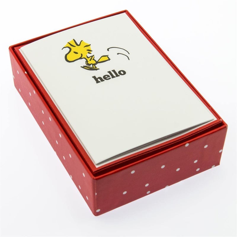 Graphique Happy Woodstock Boxed Notecards, 16 Peanuts "Hello" Message Cards, with Matching Envelopesand Storage Box, 3.25" x 4.75" - Image 3