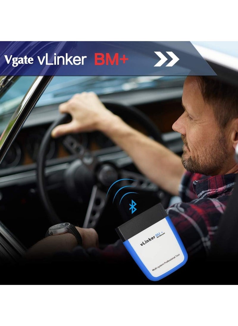 في جايت - جهاز Vgate vLinker BM Plus Bluetooth BLE OBD2 Scanner لسيارات BMW Mini يعمل مع iPhone وAndroid، ميزات مخفية في أداة تشخيص Bimmer Code OBD II لفتح قفل السيارة - Image 1