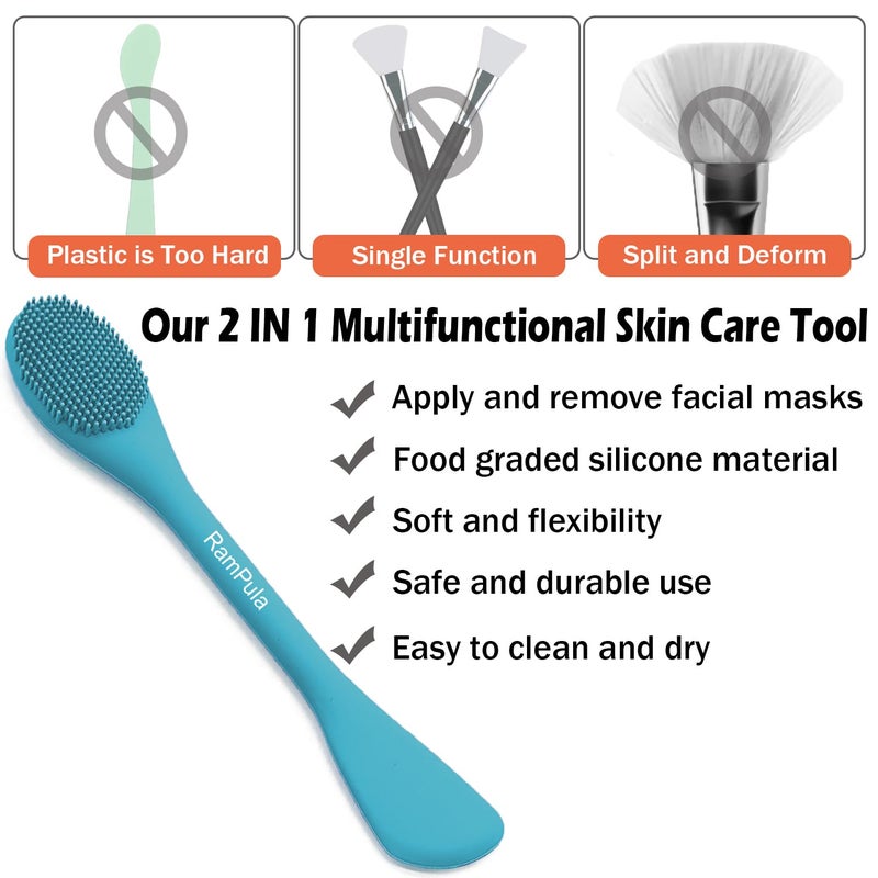 RamPula Pore Brush & Face Mask Applicator, Lymphatic Drainage Brush | Face Scrubber, Silicone Jelly Brush for Deep Pore Cleansing, Face Brush for Lymphatic Drainage Massager, Applicator for Mud, Clay - Image 3
