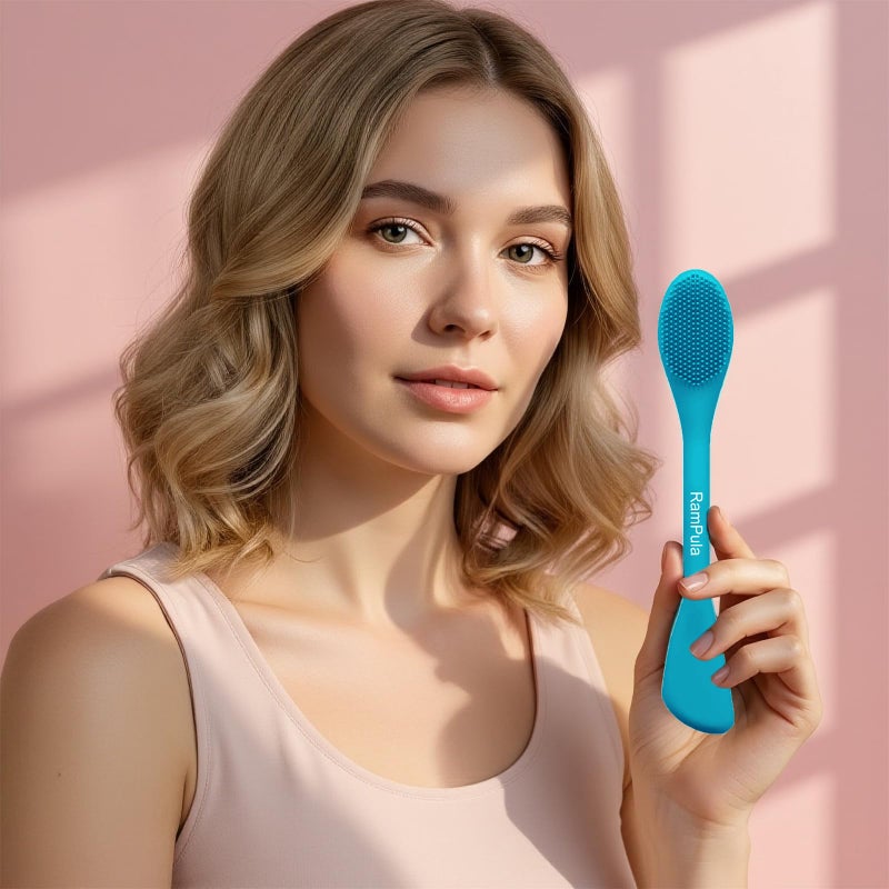 RamPula Pore Brush & Face Mask Applicator, Lymphatic Drainage Brush | Face Scrubber, Silicone Jelly Brush for Deep Pore Cleansing, Face Brush for Lymphatic Drainage Massager, Applicator for Mud, Clay - Image 2