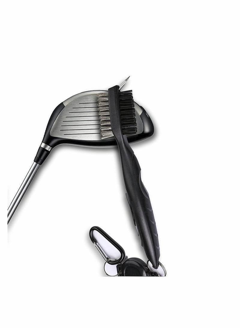 KASTWAVE Microfiber Waffle Pattern Tri-fold Golf Towel (16" x 24")| Golf Club Brush| Golf Divot Tool| Black Golf Towel Set| Suitable for Golf Lovers| Golf Accessories for Men  - Image 4