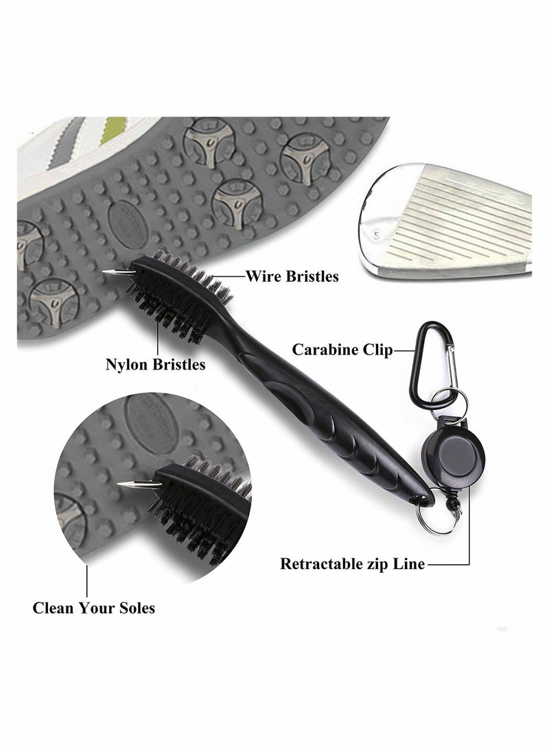 KASTWAVE Microfiber Waffle Pattern Tri-fold Golf Towel (16" x 24")| Golf Club Brush| Golf Divot Tool| Black Golf Towel Set| Suitable for Golf Lovers| Golf Accessories for Men  - Image 5