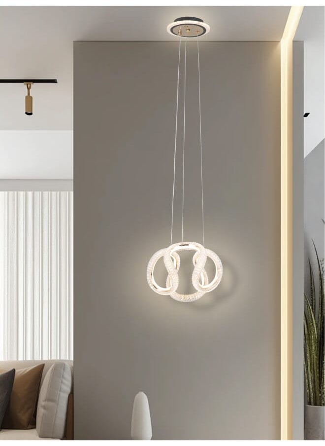 بيست باور ثريا LED حديثة 6498-1 مع قاعدة إضاءة، 3 مستويات إضاءة، 80 وات، طول قابل للتعديل 170 سم - مصباح سقف عصري لغرف المعيشة، النوم، وغرف الطعام  - Image 1