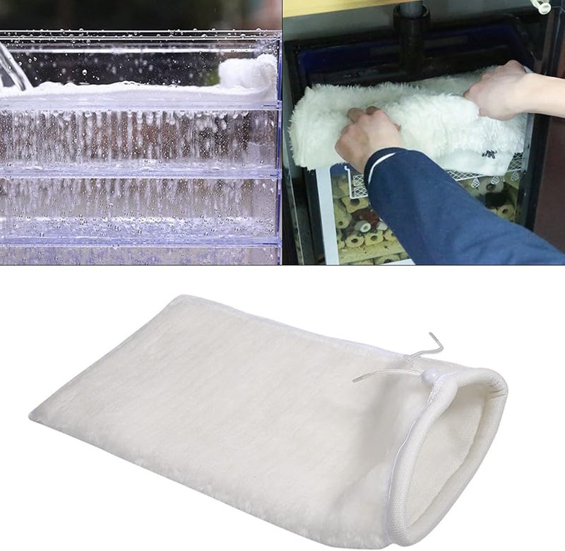 Reusable Aquarium Filter Media Bag Charcoal Sump Fish Sock Drawstring Cotton Cleaner - Image 5