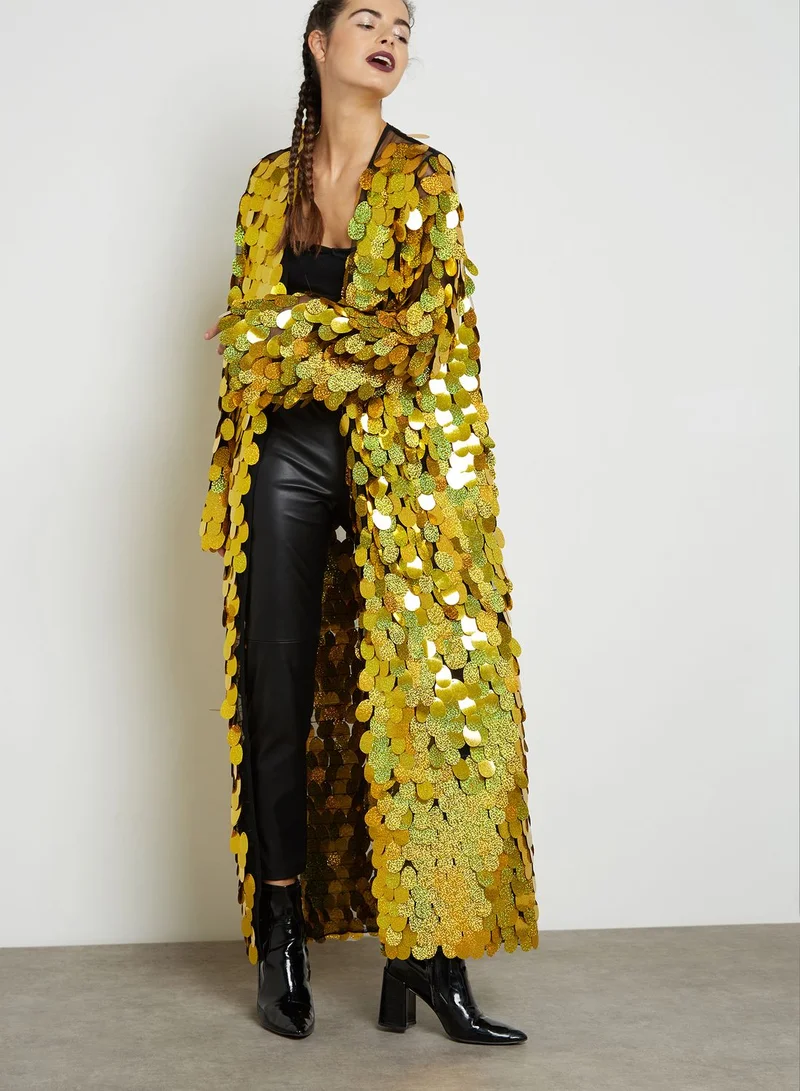 Jaded London Hologram Sequin Kimono
