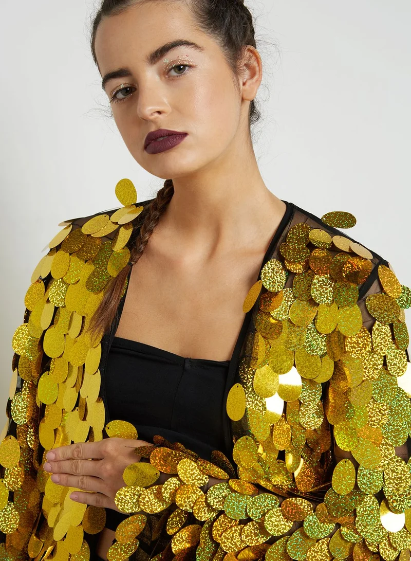 Jaded London Hologram Sequin Kimono