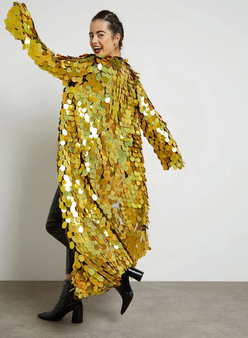Jaded London Hologram Sequin Kimono