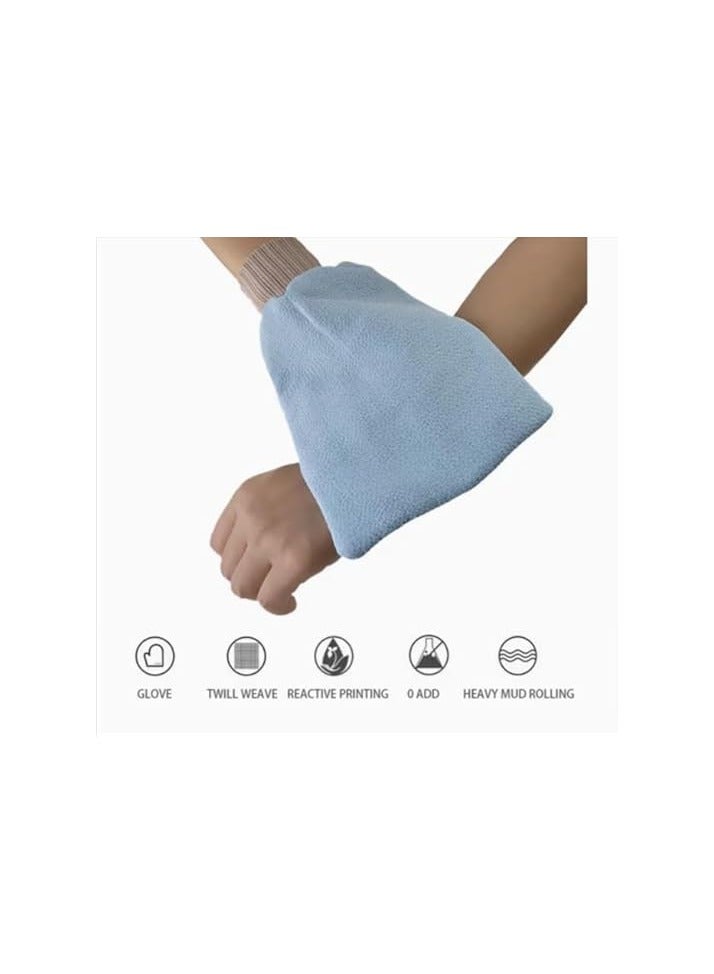 Set of 2 Natural Korean Exfoliating Gloves, Gentle Massage Brush, Bath Body Scrubber Gloves, Dead Skin Remover, Deep Cleaning, Use with Soap, Body Scrubs, or Shower Gel Random Colors - Image 3