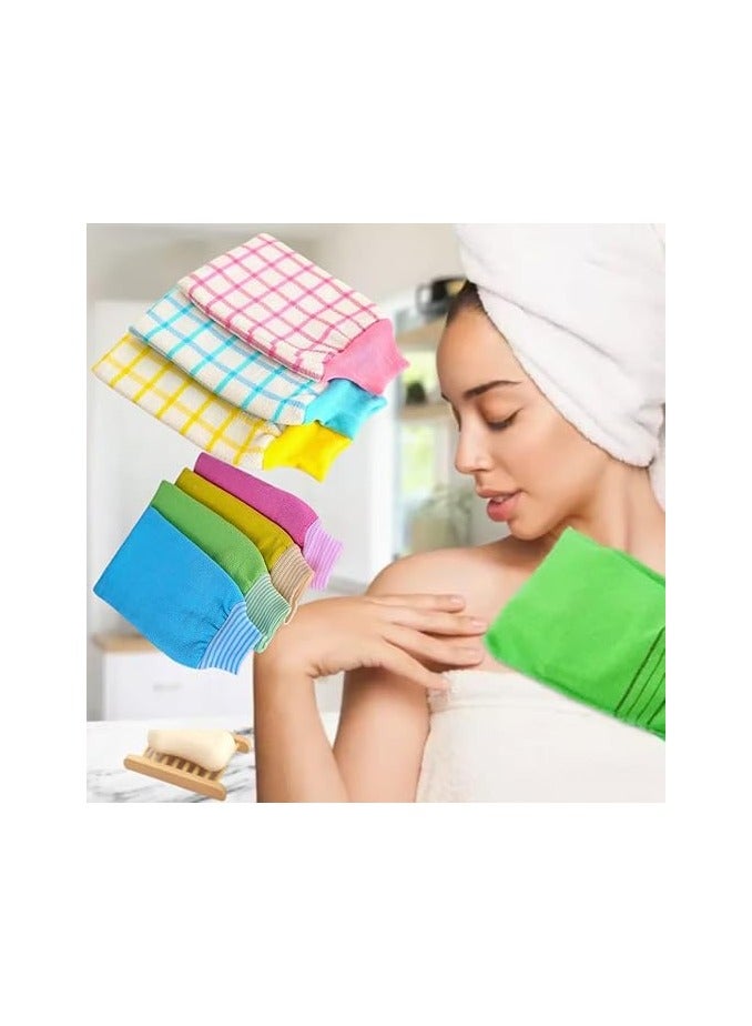 Set of 2 Natural Korean Exfoliating Gloves, Gentle Massage Brush, Bath Body Scrubber Gloves, Dead Skin Remover, Deep Cleaning, Use with Soap, Body Scrubs, or Shower Gel Random Colors - Image 5