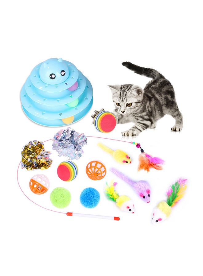 14 Pieces Plush Mouse Pet Toy Set Multicolour 24x24x7.5cm - Image 1