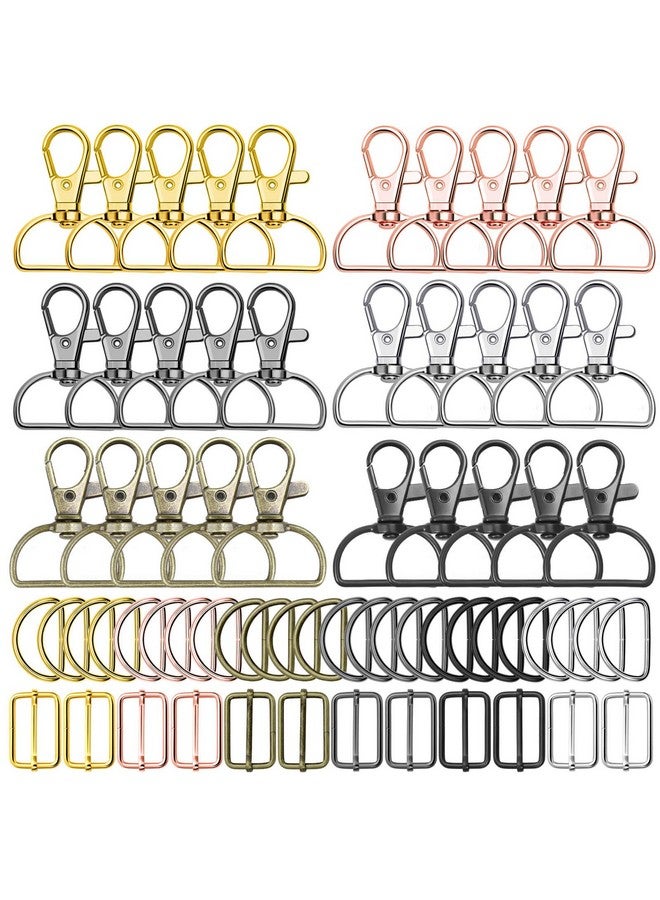 PAXCOO Paxcoo Keychain Bulk with Key Chain Swivel Hook D Rings and Slide Buckles for Handbag Purse Hardware Craft (1 Inch)  - Image 1