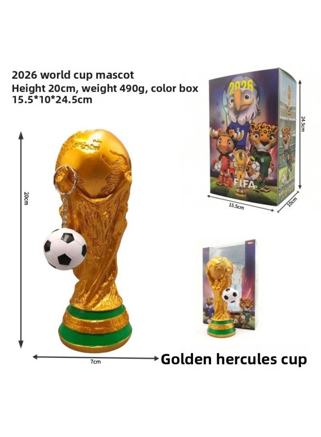 مجسم رياضي ذهبي بطول 20 سم [في علبة] - ميسي، رونالدو، مبابي، كأس العالم، قطعة تذكارية قابلة للجمع، لعبة أطفال، هدية عيد ميلاد لمحبي الرياضة، دمية نجم رياضي في علبة مغلقة - Image 1