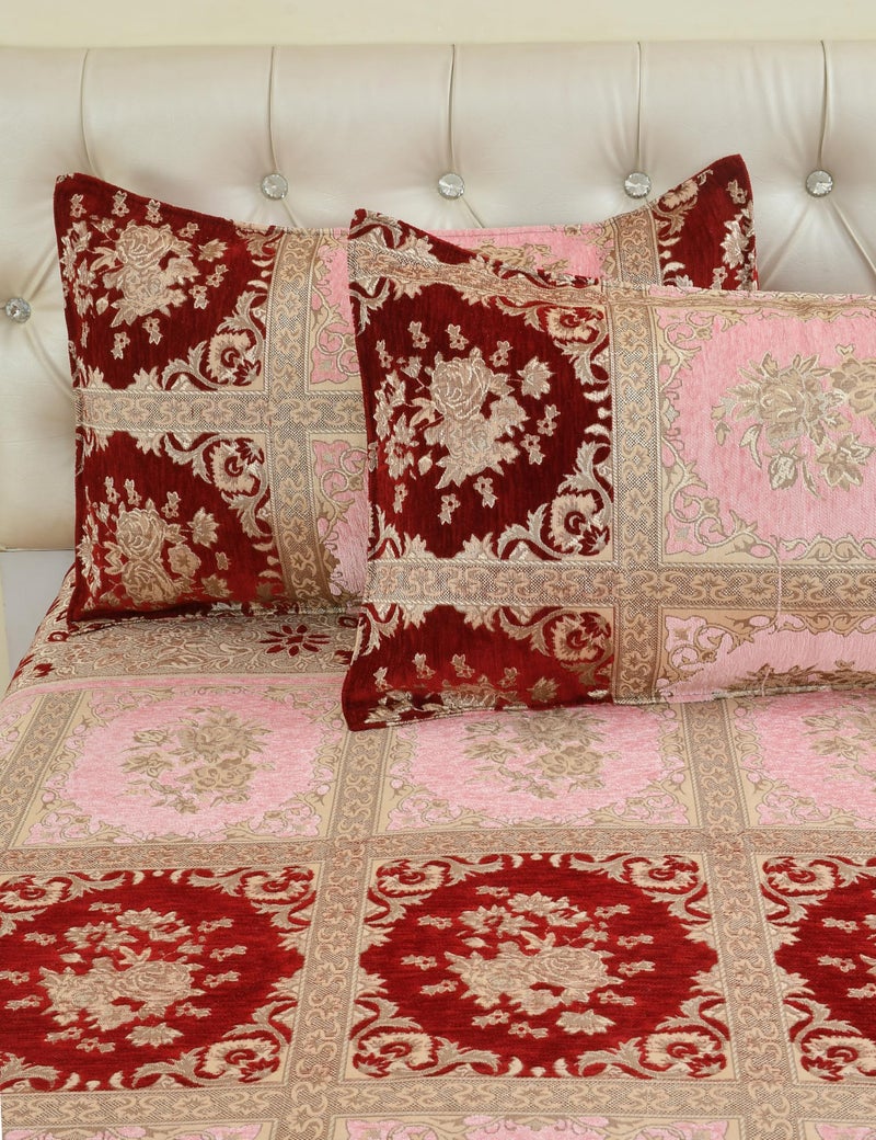 Jayvaam Luxury Velvet Bedsheet – King Size Luxury Bed Sheet 90 inch x 100 inch – Ultra Soft, Cozy & Warm Bedding for Bedroom – Hypoallergenic & Elegant Velvet Texture (CHECKMATE PINK, Velvet Bedsheet) - Image 3