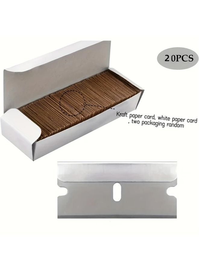 20pcs Heavy Duty Stainless Steel Scraper Blades Color 20 Multi Surface Cleaning Tool - Image 1