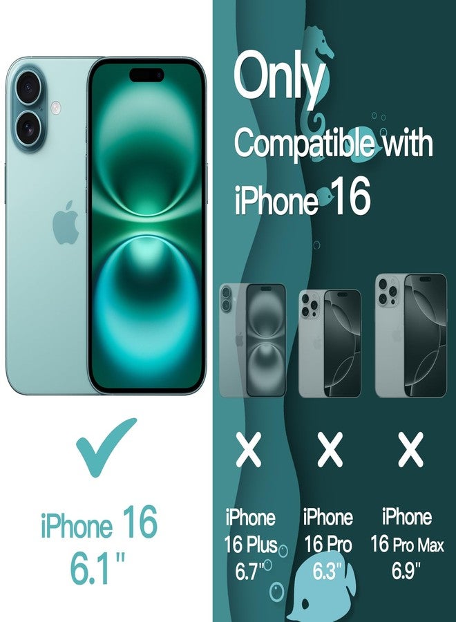 جي تيك جراب JETech المموج لهاتف iPhone 16 مقاس 6.1 بوصة، غطاء هاتف لطيف مقاوم للصدمات بتصميم مموج وشكل حلزوني للنساء والفتيات، ظهر صلب شفاف من البولي كربونات (لون أزرق مخضر). - Image 2