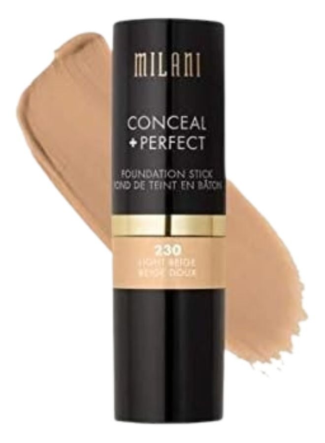 Milani Conceal + Perfect Foundation Stick - 230 Light Beige (0.46 Ounce) Vegan, Cruelty-Free Cream Foundation - Cover Under-Eye Circles, Blemishes & Skin Discoloration for a Flawless Finish - Image 1