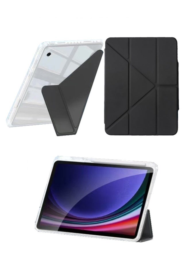 for Samsung Galaxy Tab A9 Plus / A11 Plus 11 Inch （Not for Tab A9 / Tab A11)  Case Cover, Deformable 3+Y-Shaped Design, Multi Angle, Tpu Soft Leather Tablet Cover, Automatic Wake-Up/Sleep,Black - Image 1