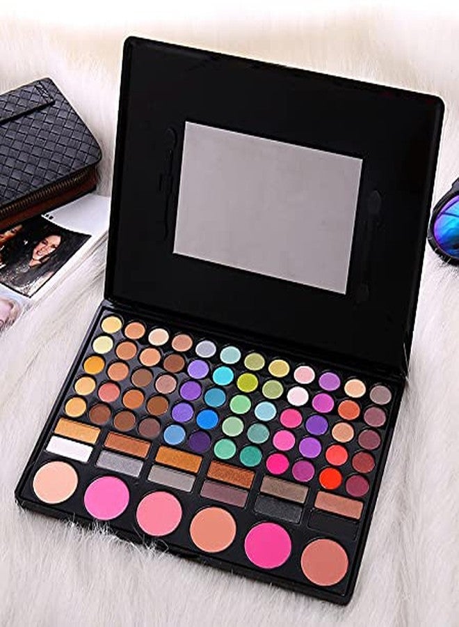 Alluring Eye Shadow 78 Color Palette Colors Eye Make up Kit Highly Pigmented Professional Cosmetic with Blush, Highlighter, Face Contour Powder Style 1 - Image 1