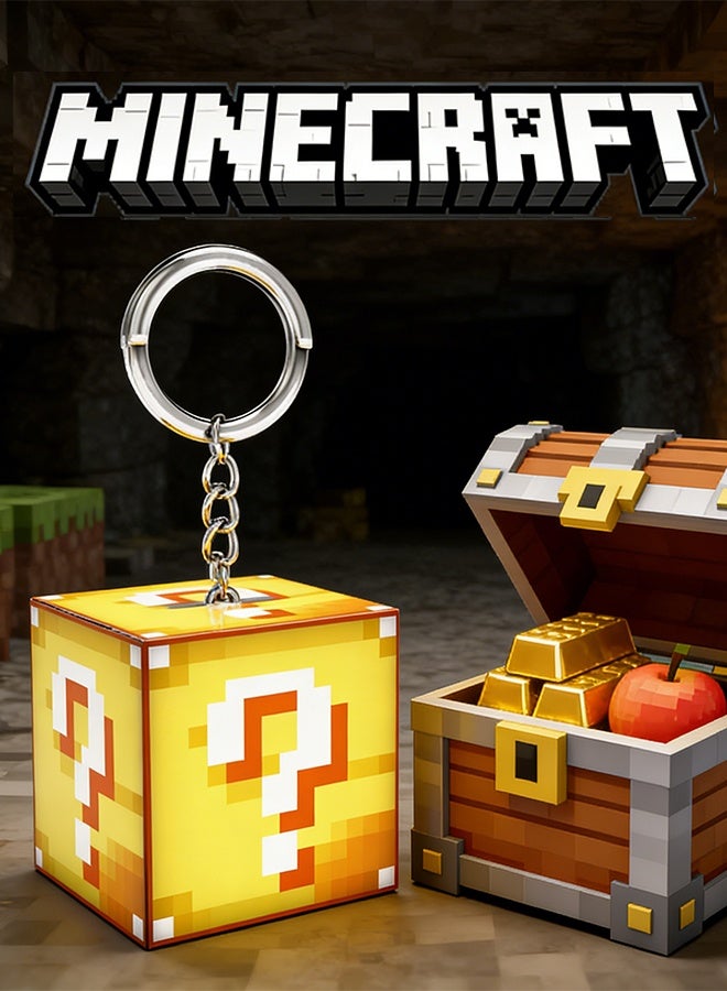ماين كرافت سلسلة مفاتيح ماينكرافت مع مصباح ليلي - سلسلة مفاتيح مضيئة محمولة قابلة لإعادة الشحن عبر منفذ USB، لعبة مصباح LED صغير لمحبي ماينكرافت، هدية تذكارية متينة مصنوعة من مادة ABS - Image 5
