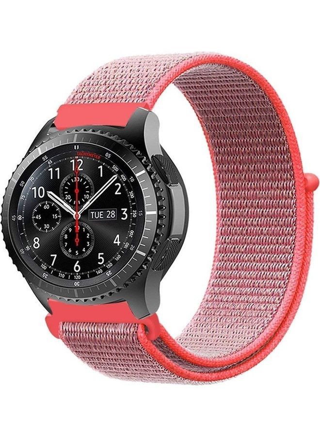 NIBEMINENT Sports Series Woven Nylon Strap Smartwatch Band For Samsung Galaxy Gear S3 /Huawei GT/GT2/Honor Magic 2 22millimeter Red - Image 1