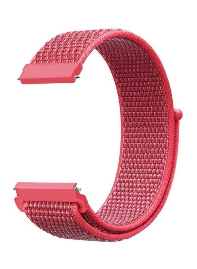 NIBEMINENT Sports Series Woven Nylon Strap Smartwatch Band For Samsung Galaxy Gear S3 /Huawei GT/GT2/Honor Magic 2 22millimeter Red - Image 2