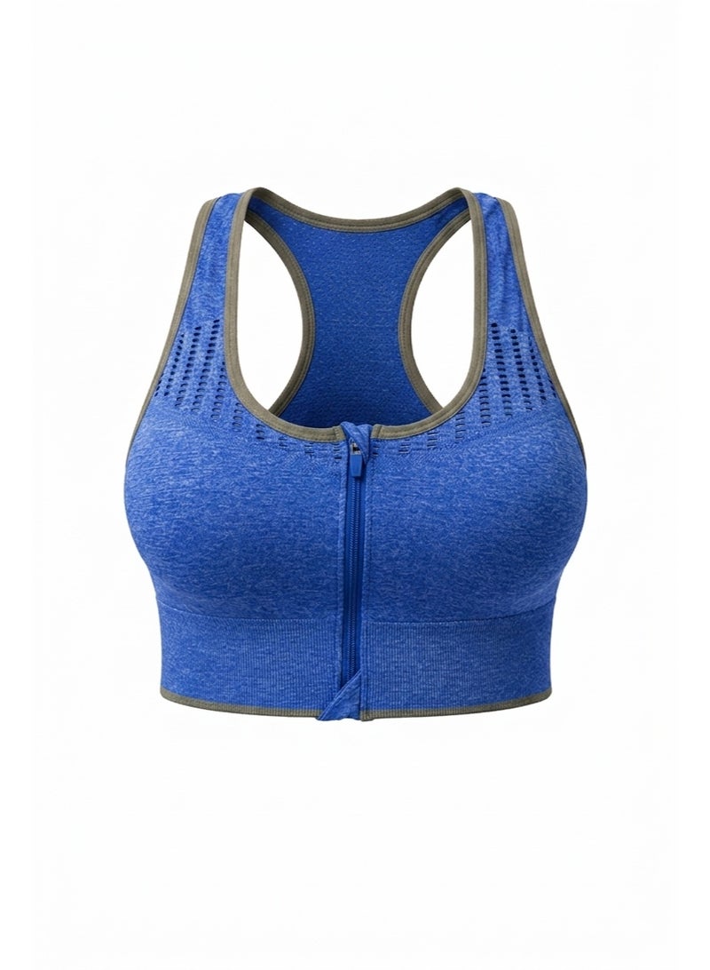 Women Seamless Sports Bra – Front Zip High Support Push Up Workout Bra, Shockproof Sculpting Fit, Breathable Stretch Gym Activewear, Racerback Premium Design - Image 2