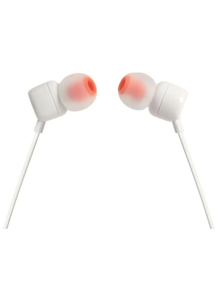 UBL Tune T110 Wired In -Ear Headphones  White - Image 3