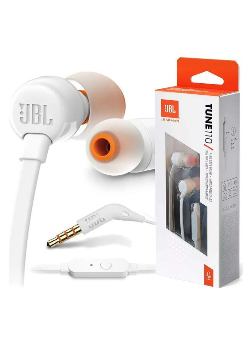 UBL Tune T110 Wired In -Ear Headphones  White - Image 1