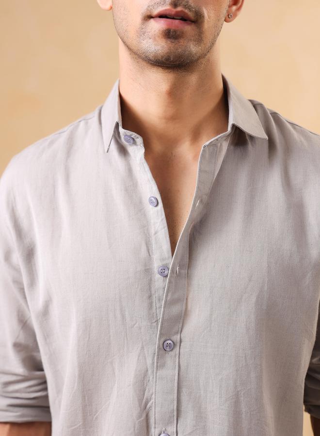 TRULOOM Men Solid Relaxed Fit Cotton Shirt - Image 5