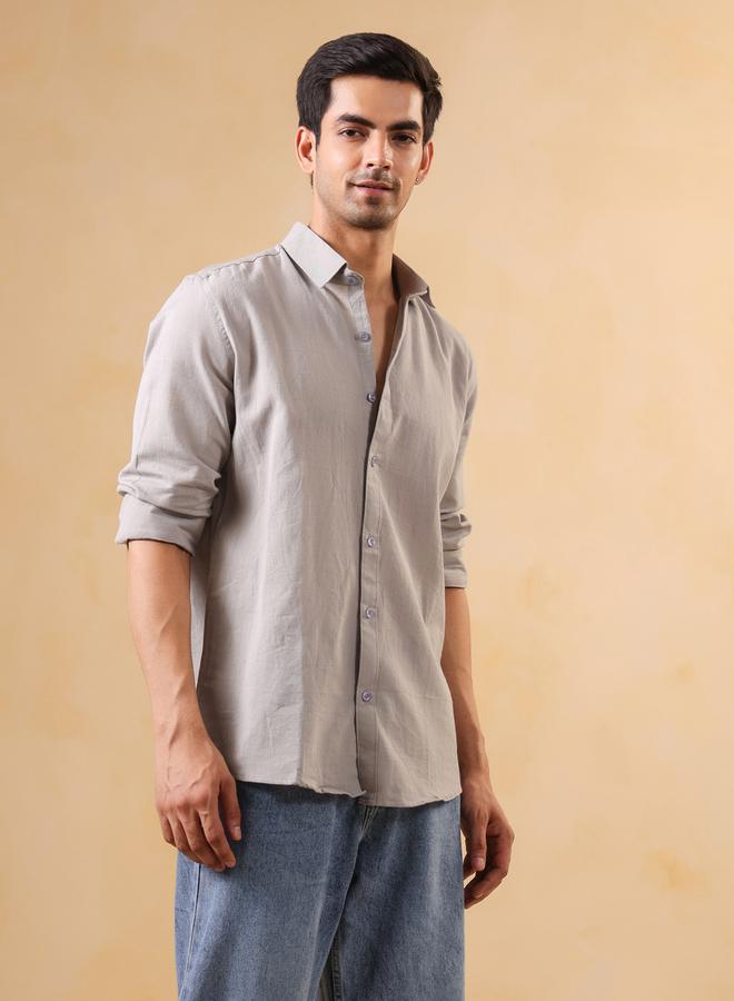 TRULOOM Men Solid Relaxed Fit Cotton Shirt - Image 1