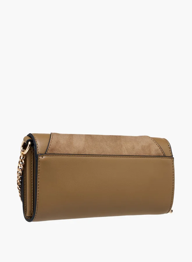 Celeste Suede Crossbody Bag with Button Closure