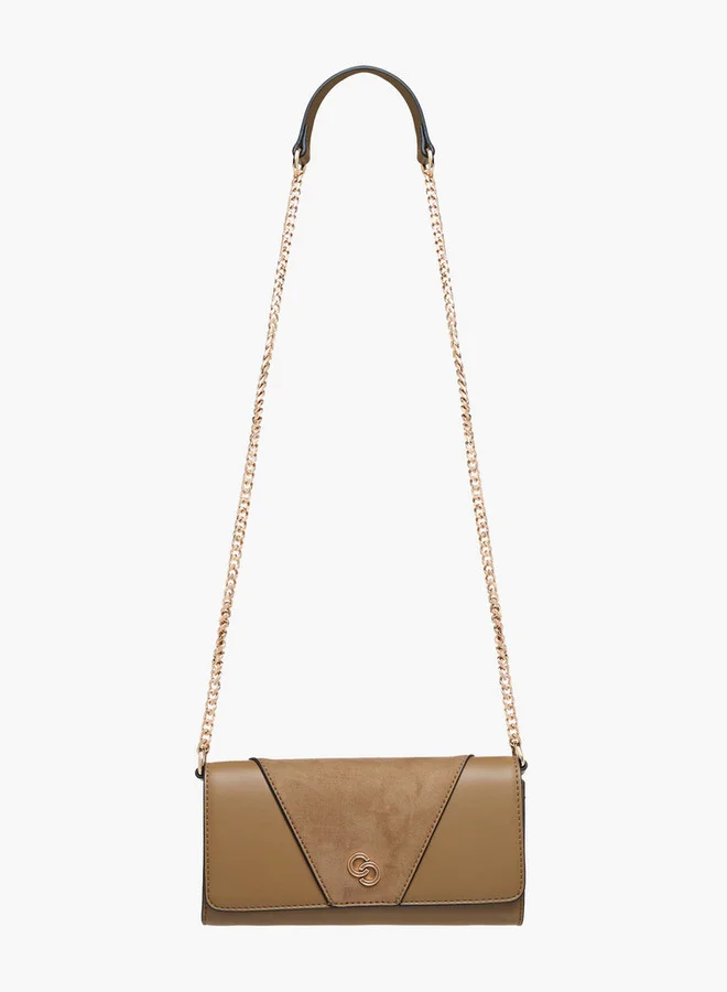 Celeste Suede Crossbody Bag with Button Closure