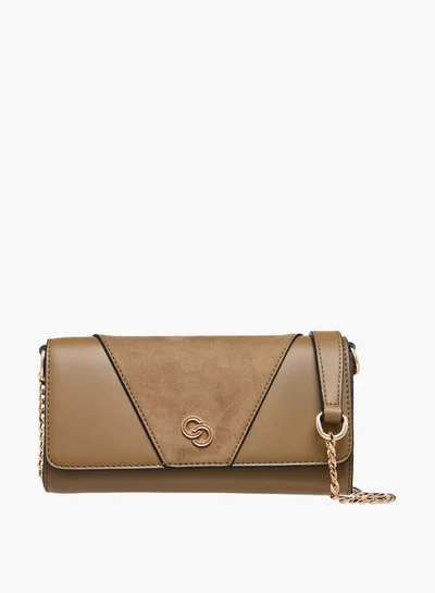 Celeste Suede Crossbody Bag with Button Closure
