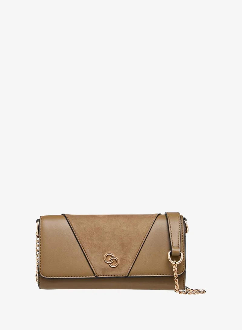 Celeste Suede Crossbody Bag with Button Closure