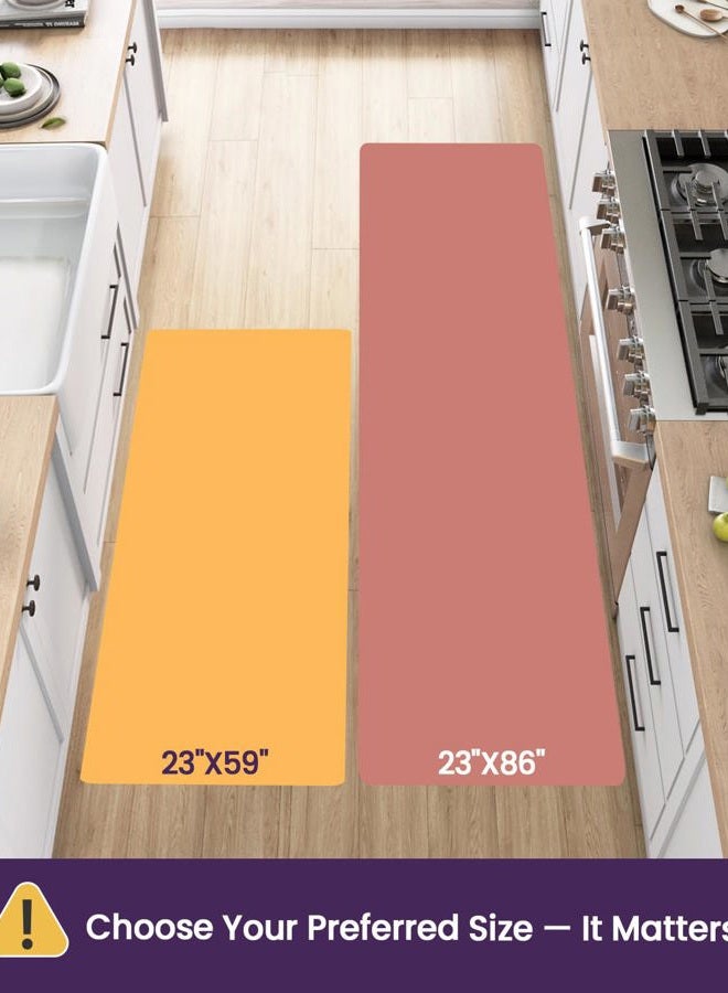 DEXI Kitchen Floor Mats Cushioned Anti Fatigue, 23x86 Long Wide Standing Comfort Runner Rug, Waterproof Retro Floral Memory Foam Padded for Front Sink Laundry, Beige/Ivory - Image 2