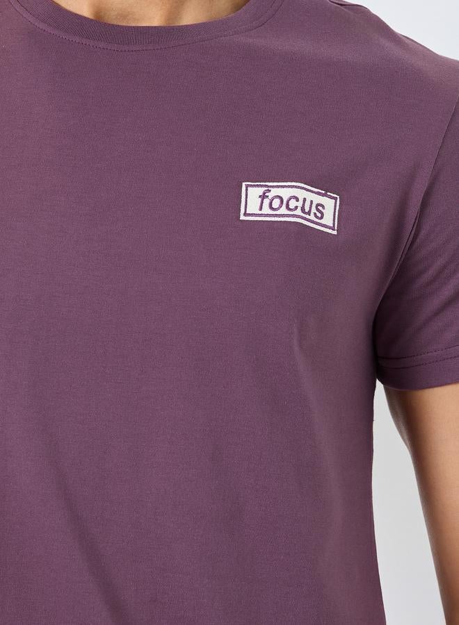 Styli Men Purple Embroidered Chest Logo T-Shirt - Image 3