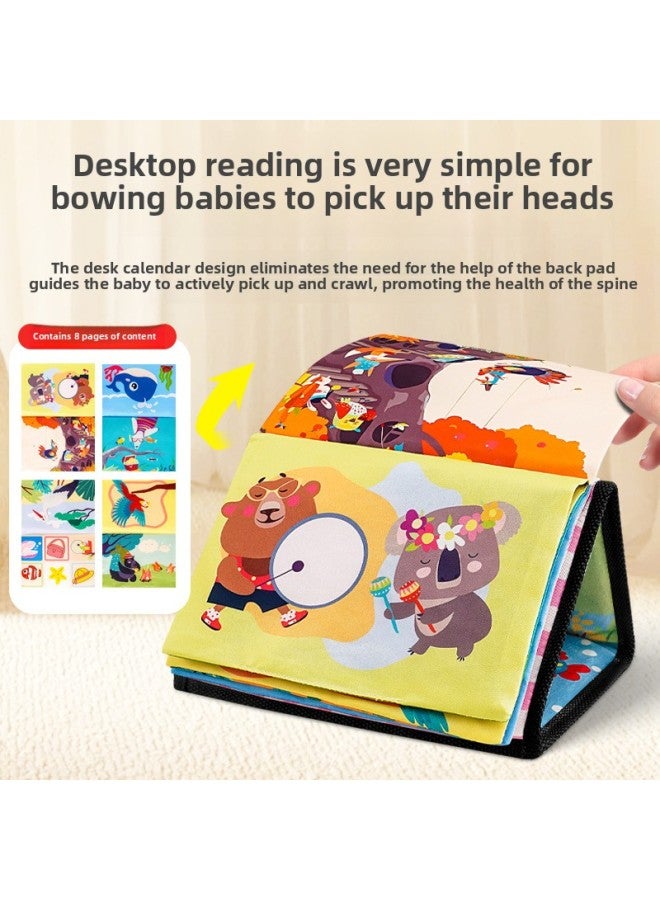 Baby Multidimensional Sensory Early Education Enlightenment Mirror Desk Calendar Cloth Book Baby Head-up Training Hangable Toys-Color:Black And White Desk Calendar Cloth Book  - Image 4