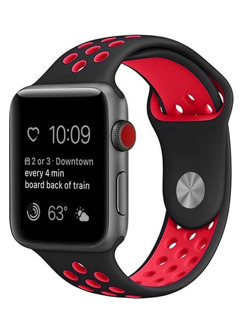 Soft Silicone Sport Strap For Apple Watch Red/Black
